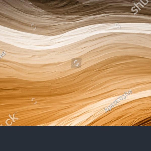 Abstract tan-brown wallpaper of waves in gold orange brown and white stripes thick oil painting