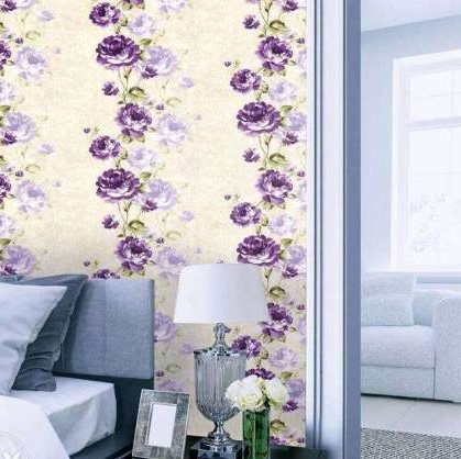 Purple floral wallpaper