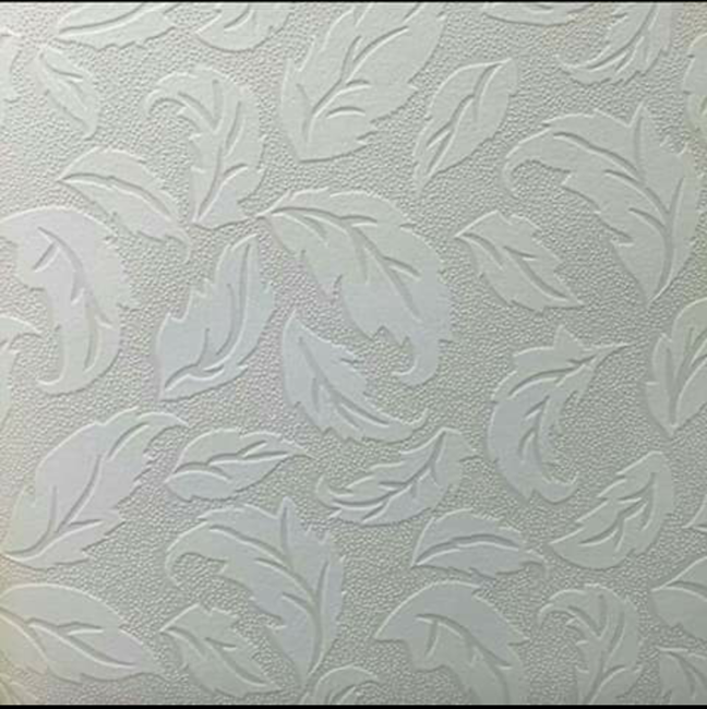 Floral Solid White Wallpaper