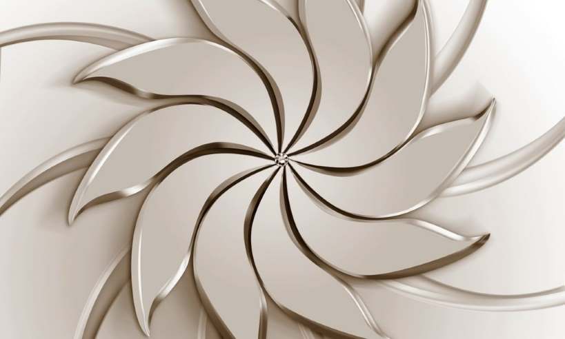 ## Alternative Title Options

  * **3D Embossed Silk Petals Wall Mural**
  * **Metallic Champagne Pinwheel 3D Wallpaper**
  * **Modern Sculpted Vortex Geometric Mural**
  * **Luxury Beveled Bloom 3D Feature Wallpaper**
  * **Symmetric Spiral Ribbon 3D Wall Art**