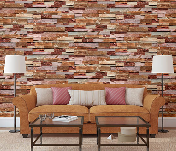 Embossed Brick Wallpaper 