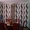 Black & white spiral striped wallpaper