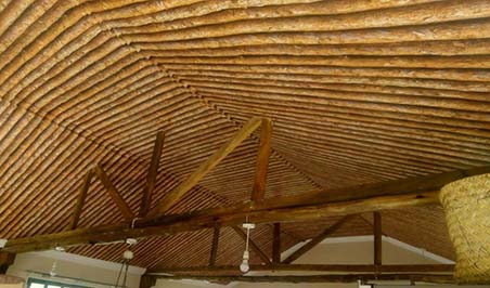 Rustic wood logs Livingroom ceiling wallpaper