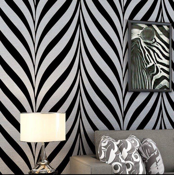 Zebra stripes black and white wallpaper 