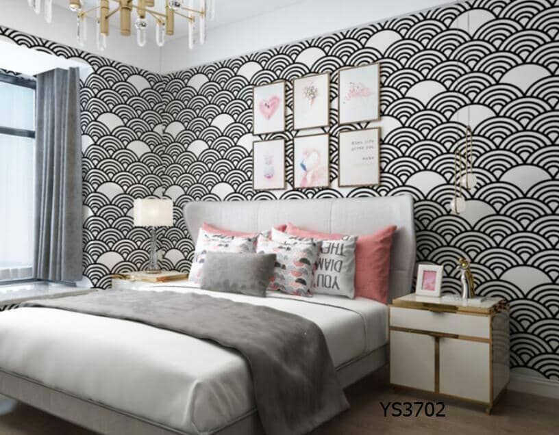 Black and White 3D Bedroom Wallpaper 