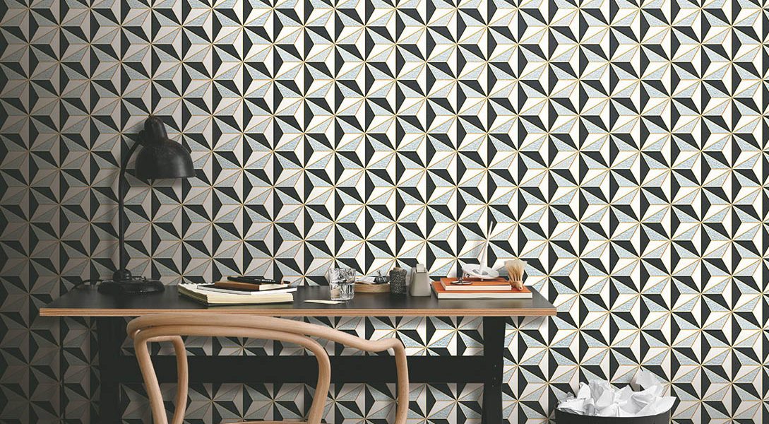 Class black and white geometric wallpaper for any room
