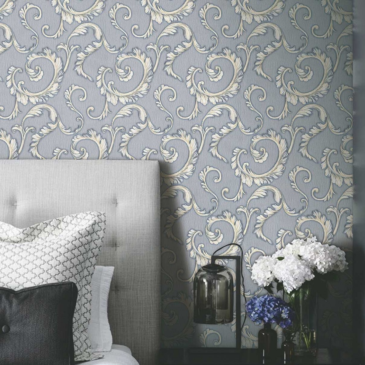 Blue and White Damask Wallpaper Call +254741889754 Wallpaper Kenya.