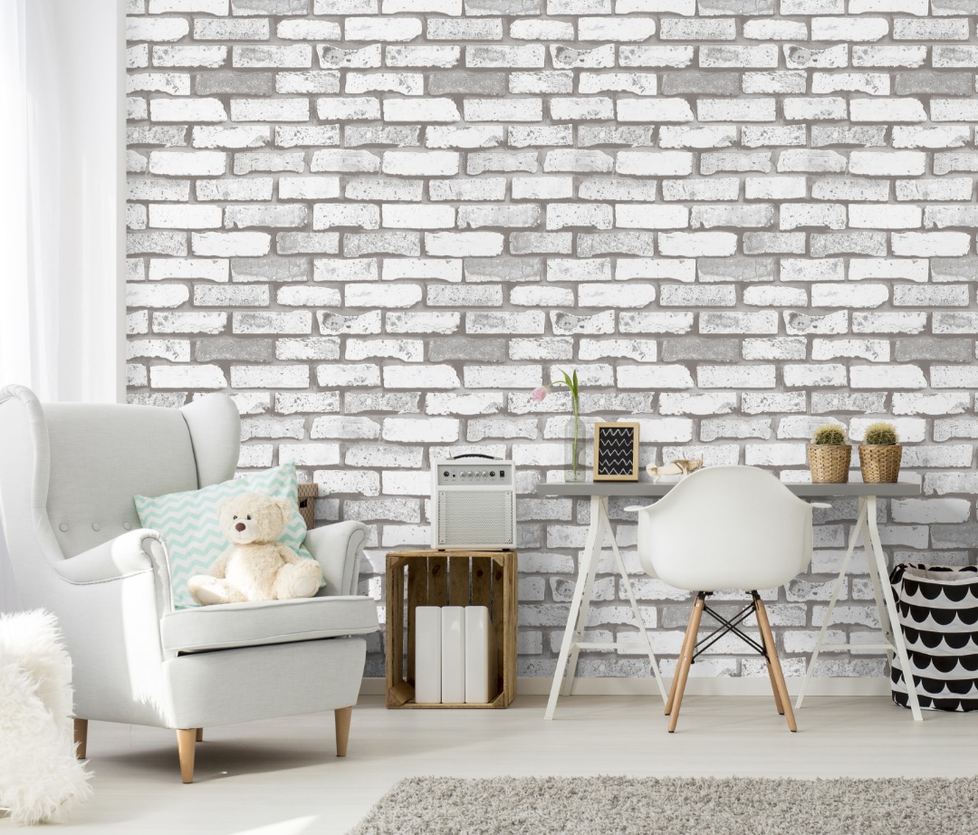 A22 20p02 Brick Wallpaper Living Room