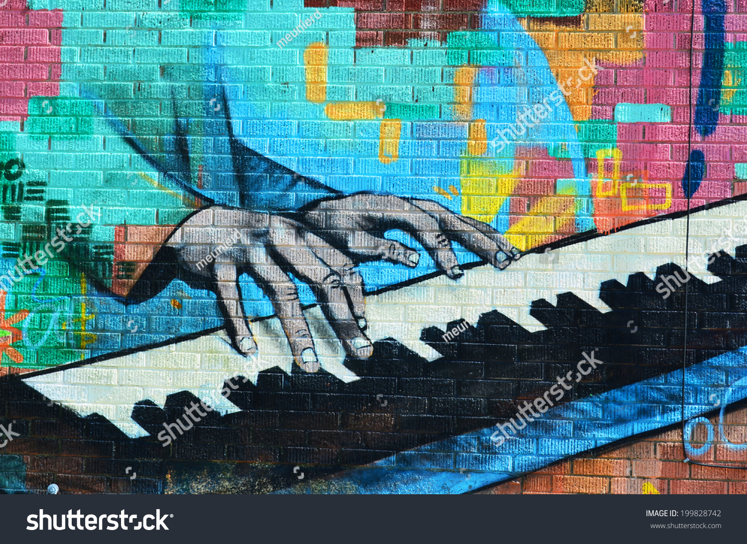 Large Graffiti jazz music wall art