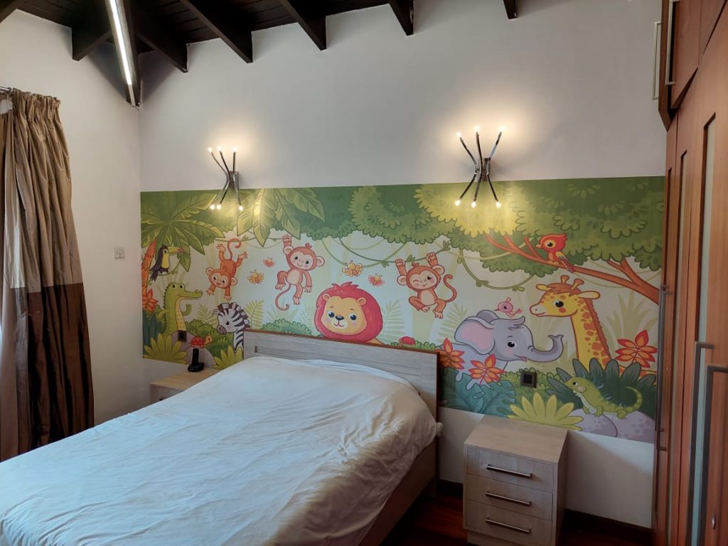 cartoon wildlife mural