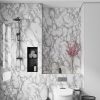 Contemporary Bathroom marble peel and stick wallpaper