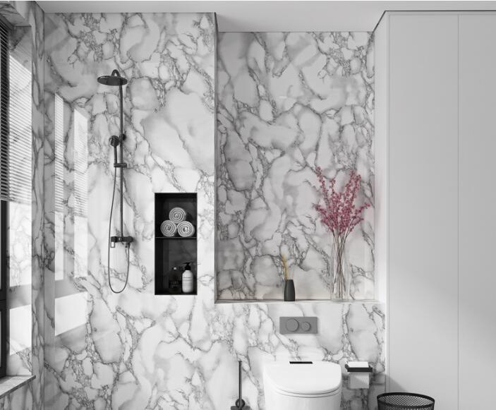 100% self-adhesive bathroom marble abstract.