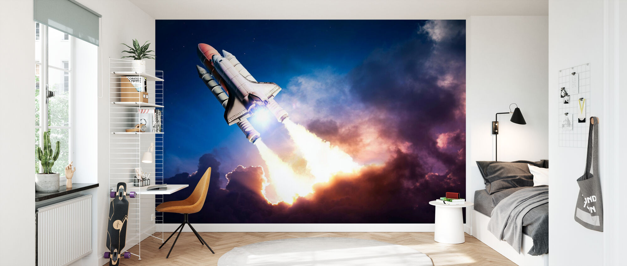 Outer space wallpaper mural for Teen Age Children's Bedroom