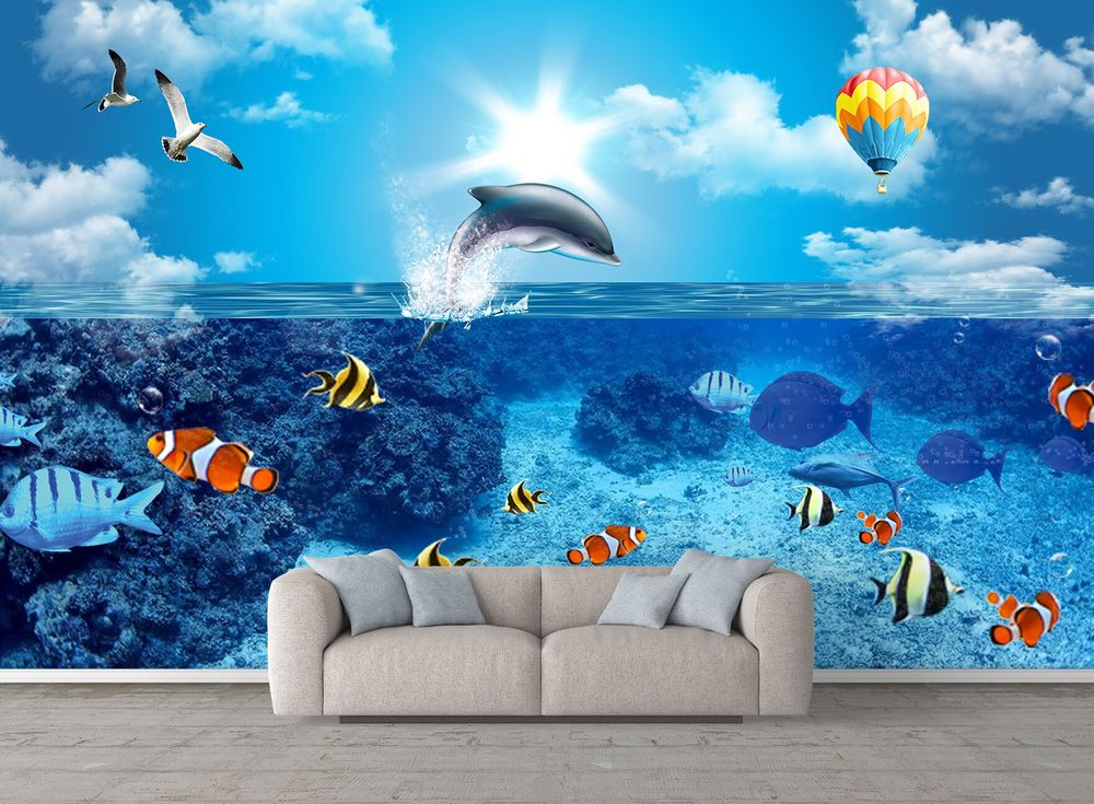 Under the sea wall mural - ​Call: +254741889754 Wallpaper Kenya.