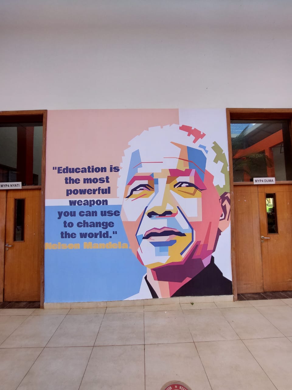 Modern wall branding, Educational, professional wallpaper. Nelson Mandela Motivational Library Wallpaper. African wallpaper for walls.