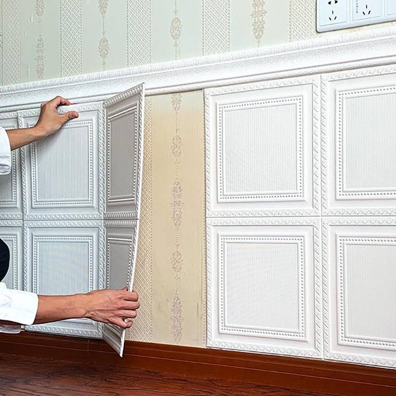 Washable Polyethylene 3d-foam-wainscoting-wall-panel