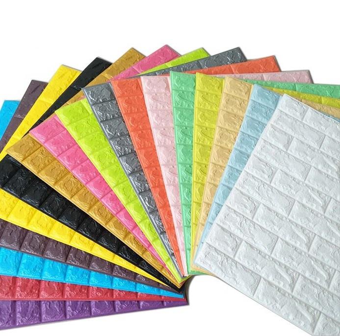  3rd generation PE foam brick wallpaper in various colours