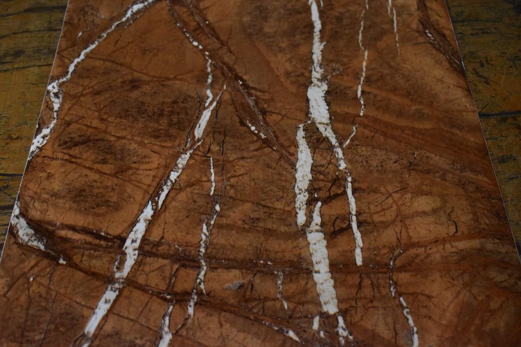 Brown and white marble effect