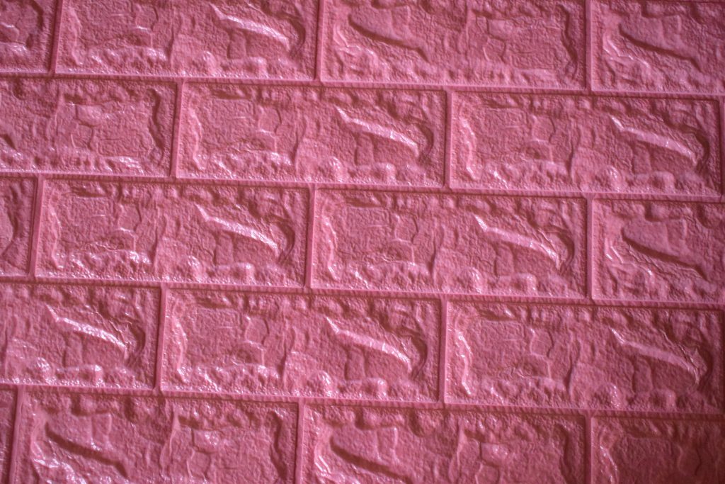 Pink 3d foam wallpaper sticker