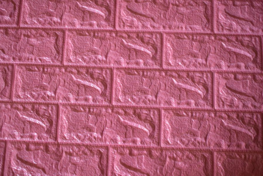Peel and stick self-adhesive 3d pink brick wallpaper sticker