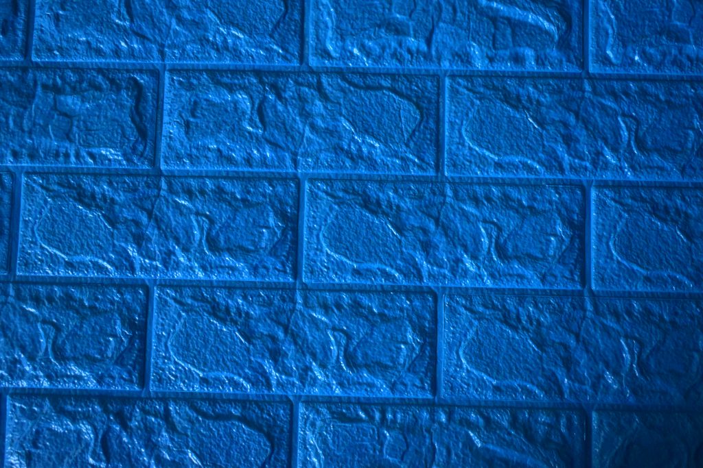 3d foam brick wall panel for boys who like blue 