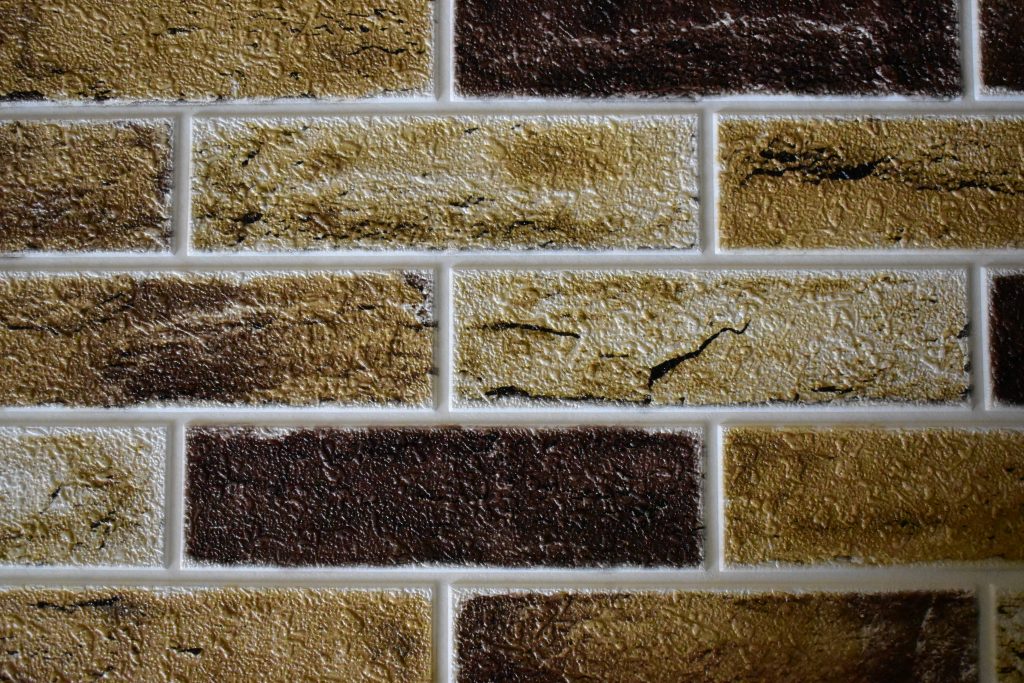 multi-colored brick effect peel and stick wallpaper