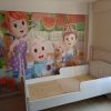 3d cartoon baby girls' bedroom pink mural wallpaper..