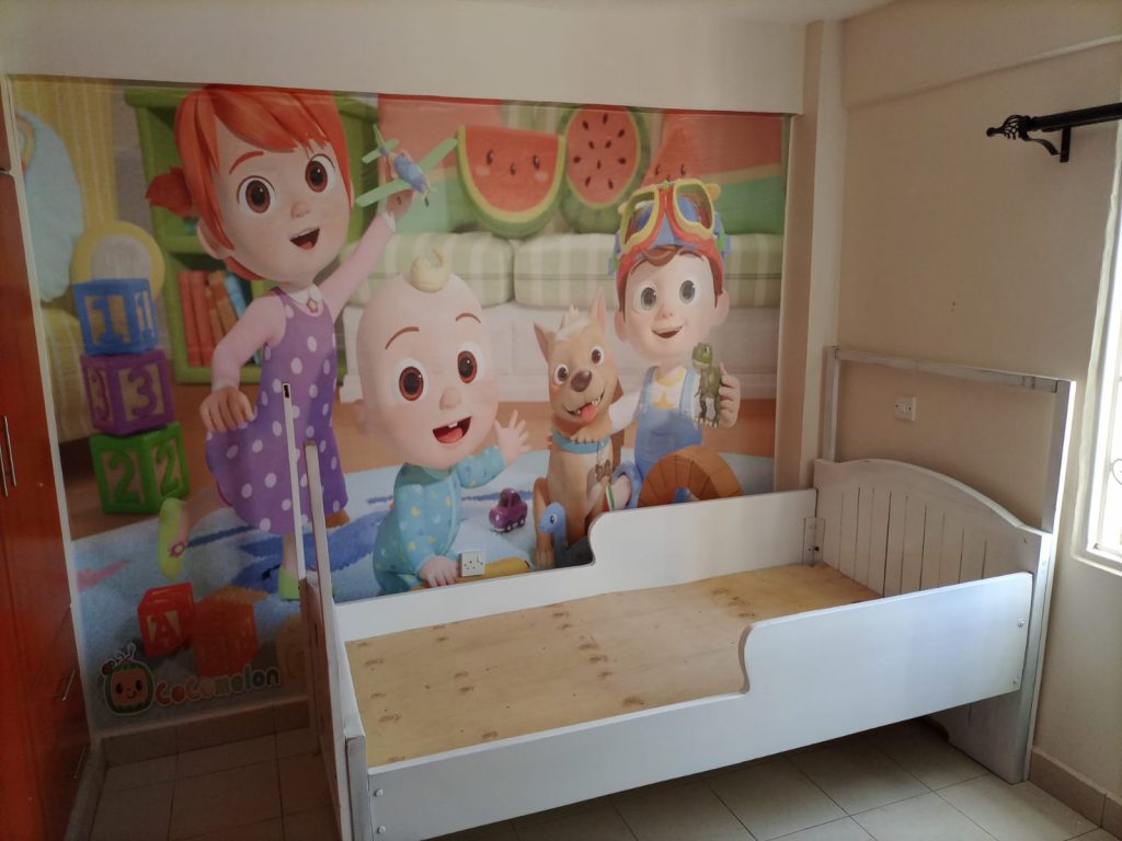 3d cartoon baby girls' bedroom wallpaper mural