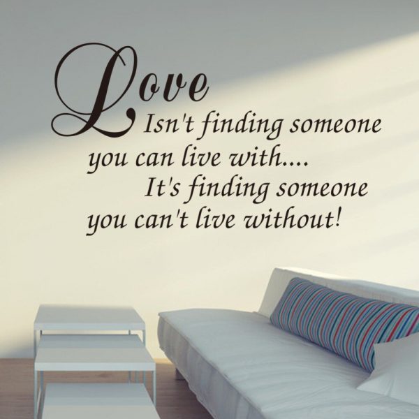 Couples wall hanging, love isn't finding someone you can live with. It is finding someone you can't live without.