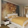 Full bedroom wall lion mural wallpaper