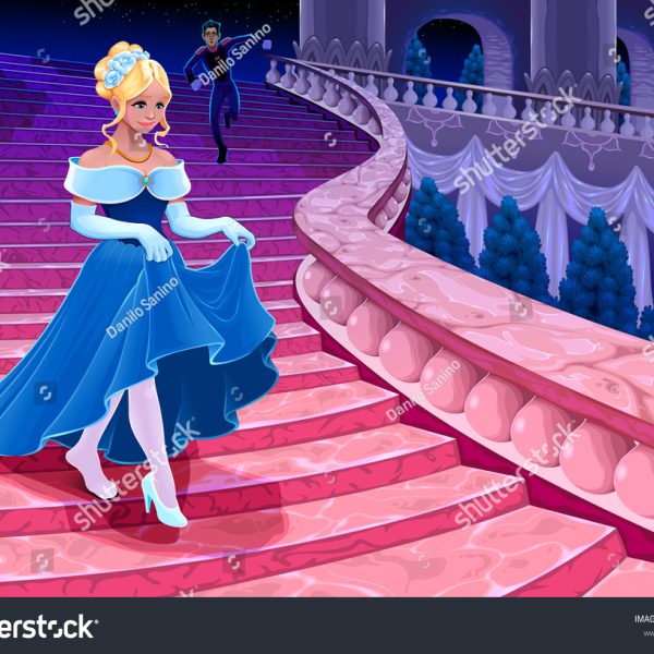 Blue and Pink Cinderella wallpaper for walls.
