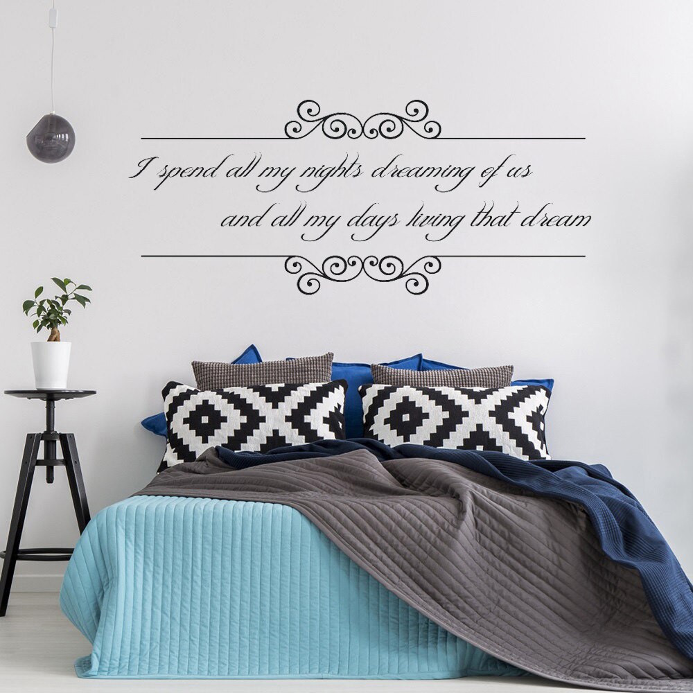 Simple and cheap couples romantic quotes wall art wallpaper. 