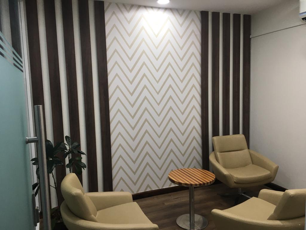 Zigzag lines geometric aesthetic company wall murals. 