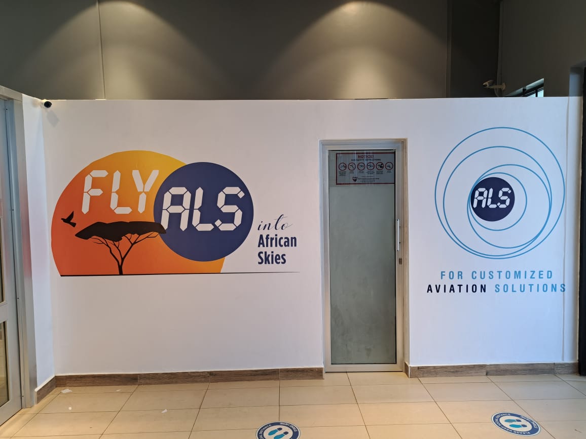 Fly ALS Kenyan Airline wall branding