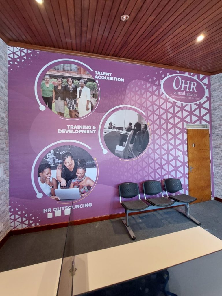 OHR Human resources corporate wall mural. 