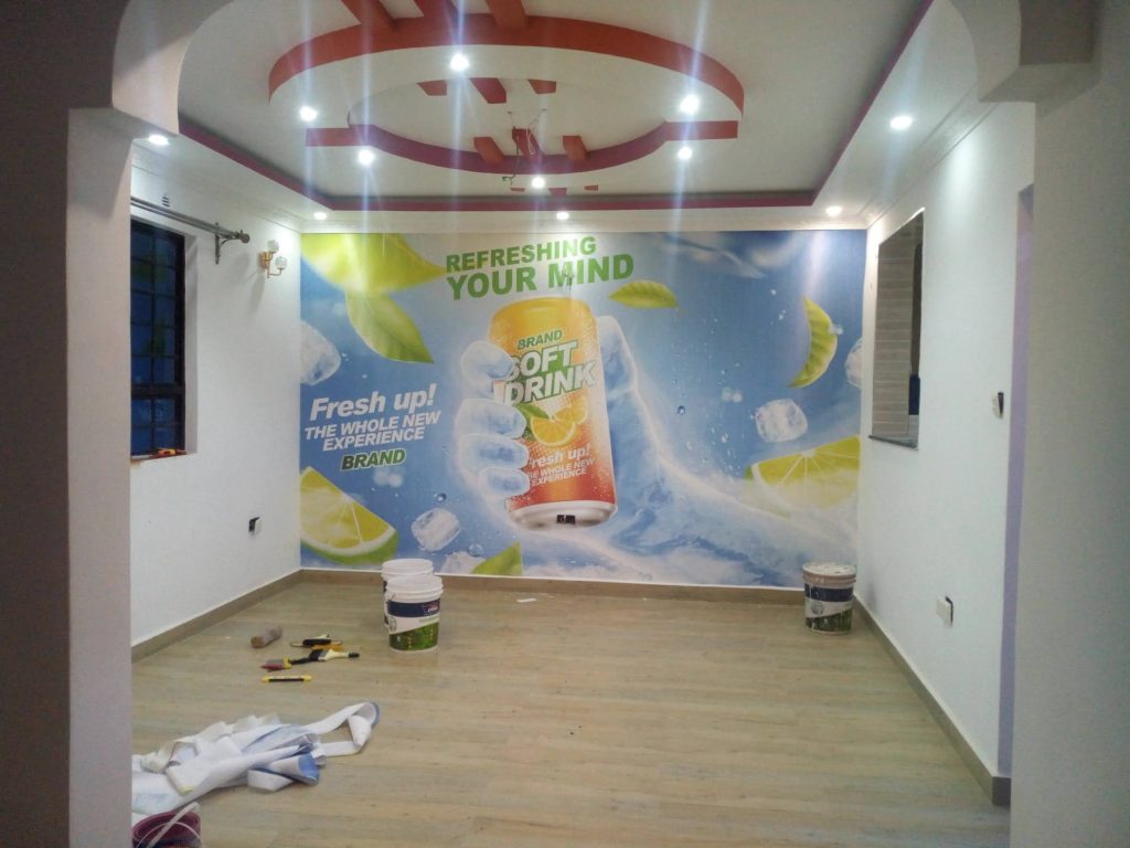 Fresh Up, soft drink branding company wall mural. 