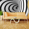 tunnel black and white 3d full wall art