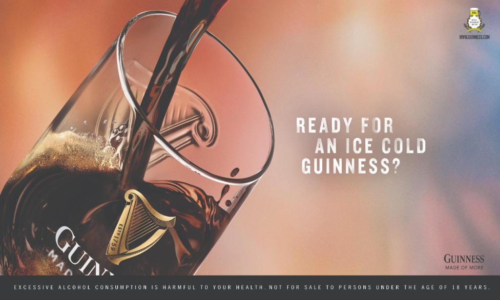 Kenya Breweries Guinness custom-made wallpaper in a marketing concept. 