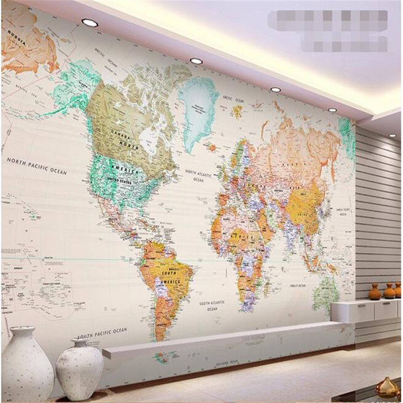 World map wallpaper for home and corporate offices. 