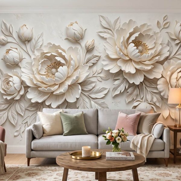 3D Flower Wallpaper for Living Room