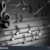 illustration of 3d musical notes wallpaper and-musical signs of abstract music sheet songs and melody concept