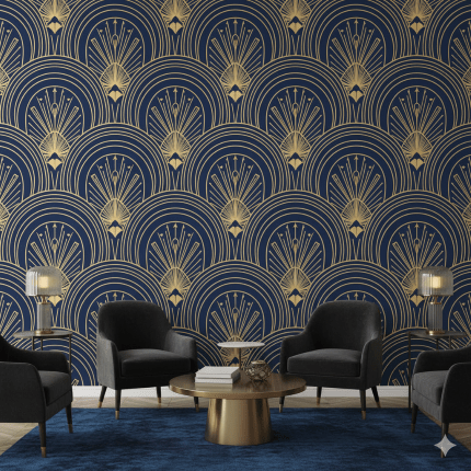 Art Deco Geometric Arch (Vintage Glamour) Office Lounge wallpaper
