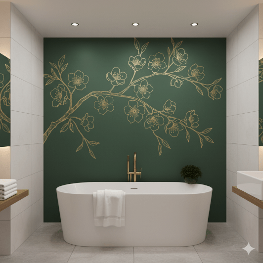 Oversized Botanical Line Art Wallpaper